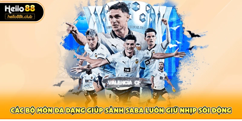 Thể Thao SABA Hello88 – Sảnh Cược Sôi Động, Chuẩn Xác 2 Các bộ môn đa dạng giúp sảnh SABA luôn giữ nhịp sôi động
